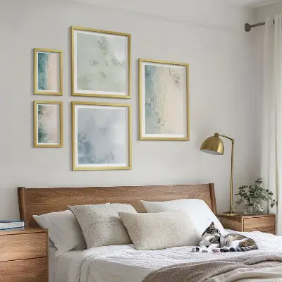Spildt akvarel lærred minimalistisk billedkomposition til væg