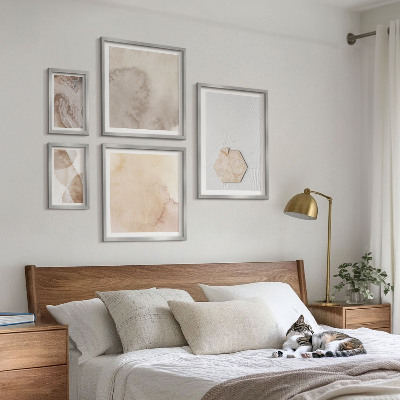 Billedsæt over sofa Designerabstraktion af naturen