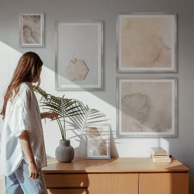 Billedsæt over sofa Designerabstraktion af naturen