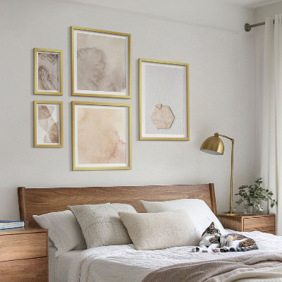 Billedsæt over sofa Designerabstraktion af naturen