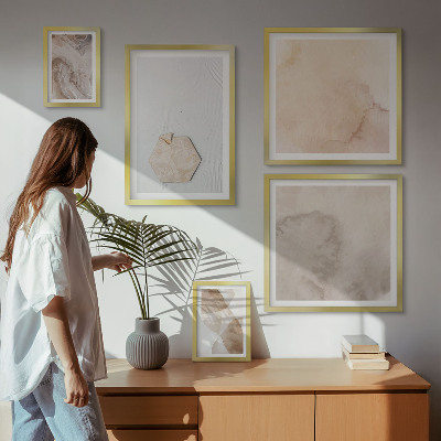 Billedsæt over sofa Designerabstraktion af naturen