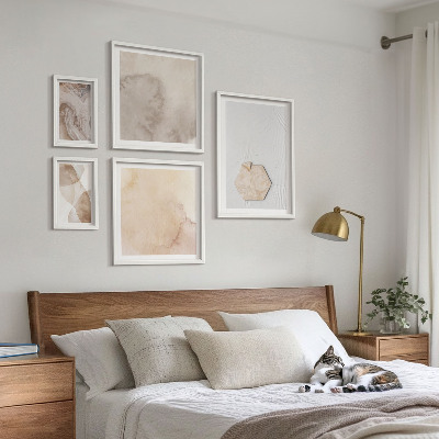 Billedsæt over sofa Designerabstraktion af naturen