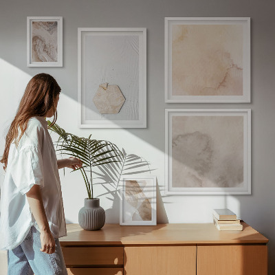 Billedsæt over sofa Designerabstraktion af naturen