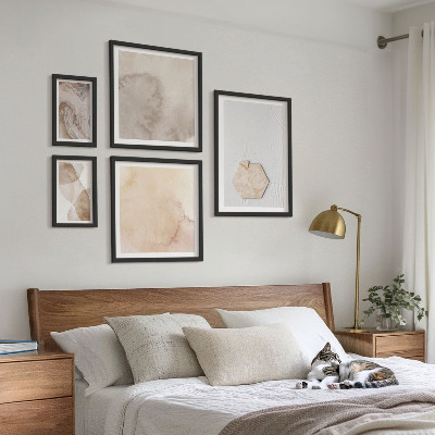 Billedsæt over sofa Designerabstraktion af naturen