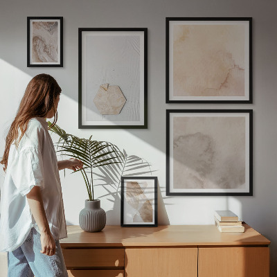 Billedsæt over sofa Designerabstraktion af naturen