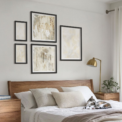 Billedsæt over sofa Lys tekstureret malingdesign