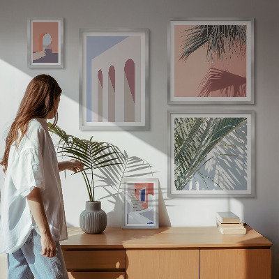 Billedsæt over sofa Illustrationer af byarkitektur