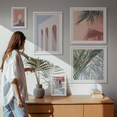 Billedsæt over sofa Illustrationer af byarkitektur