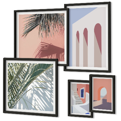 Billedsæt over sofa Illustrationer af byarkitektur