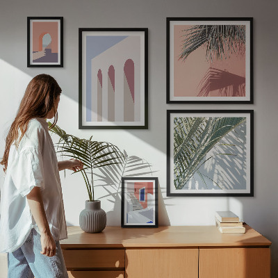Billedsæt over sofa Illustrationer af byarkitektur