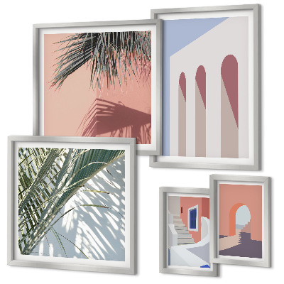 Billedsæt over sofa Illustrationer af byarkitektur