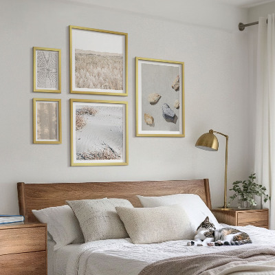 Billedsæt over sofa Boho naturlige teksturer