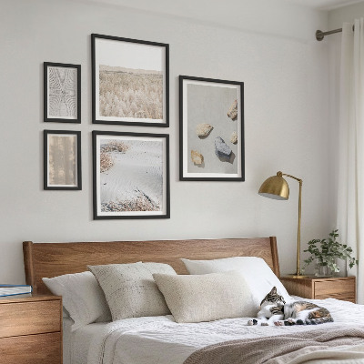 Billedsæt over sofa Boho naturlige teksturer