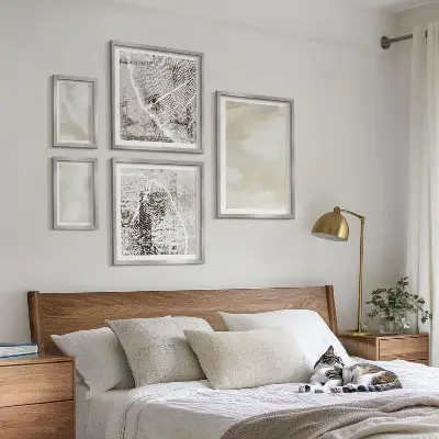 Billedkomposition til væg minimalistisk maling med tekstur