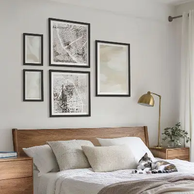 Billedkomposition til væg minimalistisk maling med tekstur