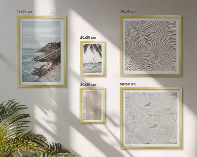Billedkomposition til væg sommerudsigt over sand og hav