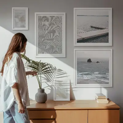 Billedkomposition til væg moderne abstrakt design med teksturer