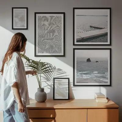 Billedkomposition til væg moderne abstrakt design med teksturer