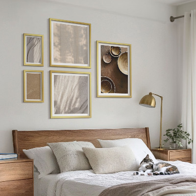 Billedsæt over sofa Minimalistiske teksturstrukturer