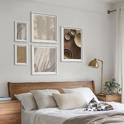 Billedsæt over sofa Minimalistiske teksturstrukturer