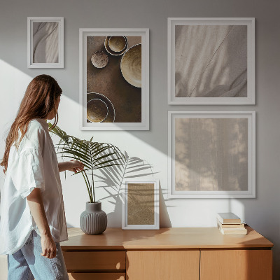 Billedsæt over sofa Minimalistiske teksturstrukturer