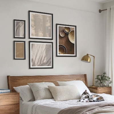 Billedsæt over sofa Minimalistiske teksturstrukturer