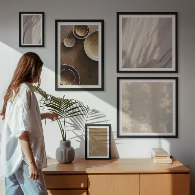 Billedsæt over sofa Minimalistiske teksturstrukturer