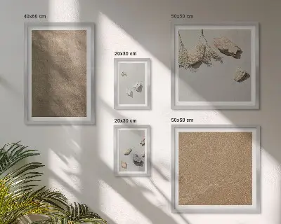 Billedsæt over sofa med motiv af naturlige strukturer fra Stenstrand