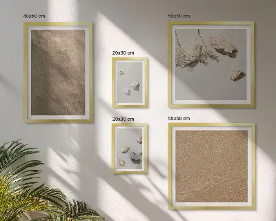 Billedsæt over sofa med motiv af naturlige strukturer fra Stenstrand