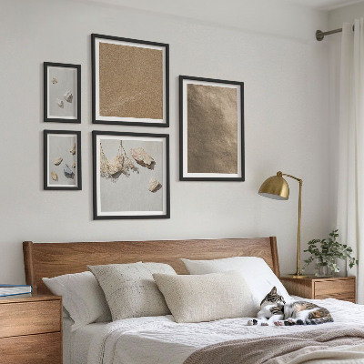 Billedsæt over sofa Stenstrand naturlige strukturer