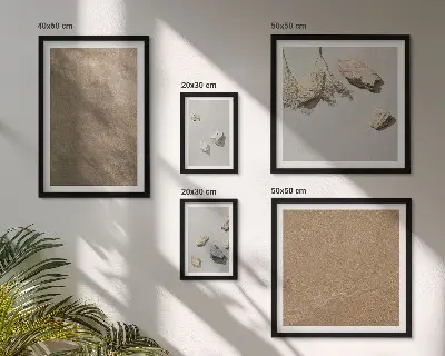 Billedsæt over sofa med motiv af naturlige strukturer fra Stenstrand