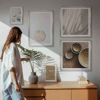 Billedkomposition til væg Minimalistiske teksturer varme