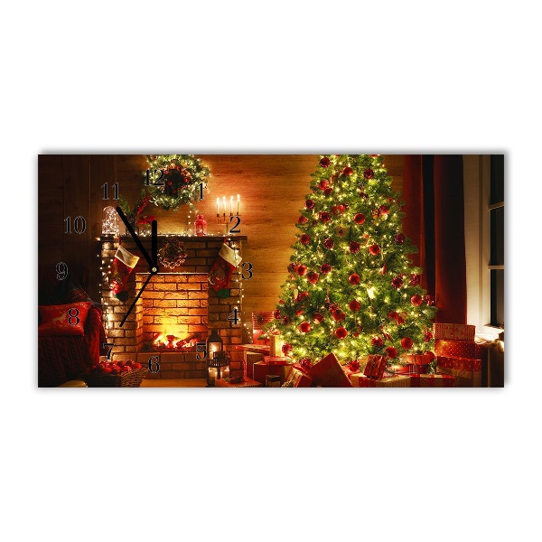 Vandret glas vægur Christmas Tree Christmas Fireplace Gift