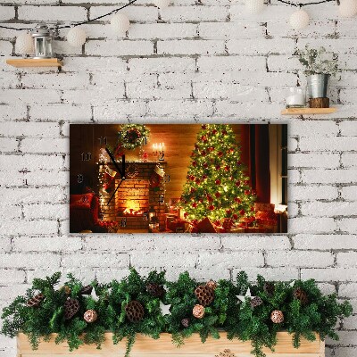 Vandret glas vægur Christmas Tree Christmas Fireplace Gift