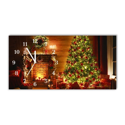 Vandret glas vægur Christmas Tree Christmas Fireplace Gift