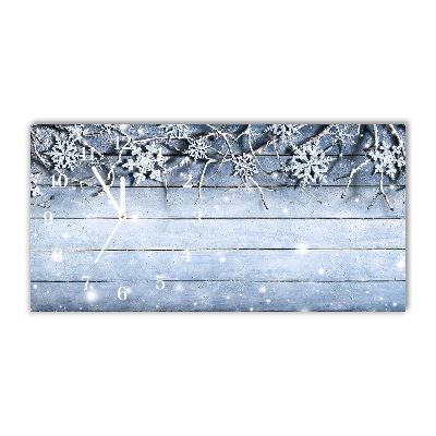 Vandret glas vægur Christmas Snowflake Winter Frosty