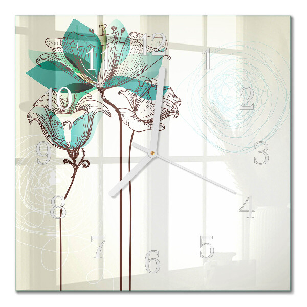 Glas ur Vintage blomster
