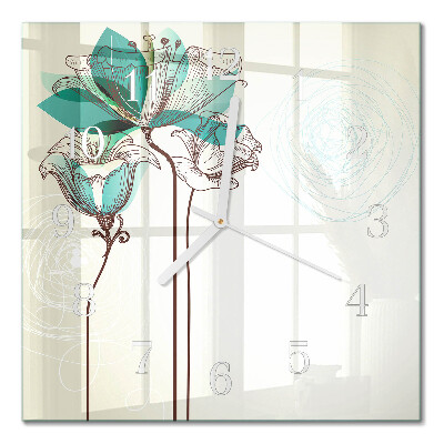Glas ur Vintage blomster