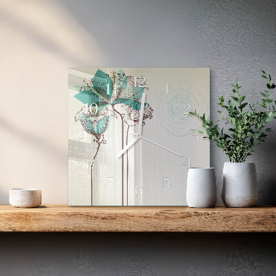 Glas ur Vintage blomster