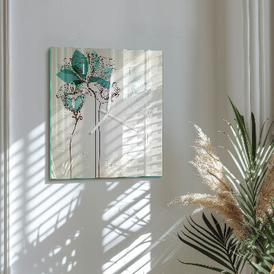 Glas ur Vintage blomster