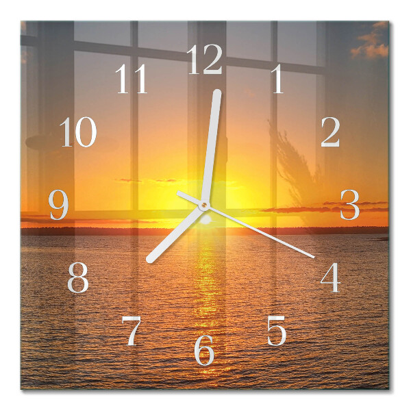 Firkantet vægur Solnedgang