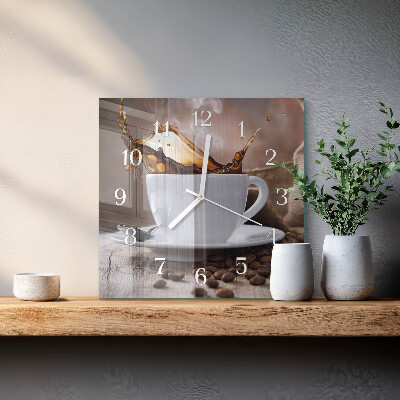 Firkantet vægur Kaffe