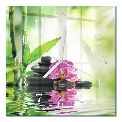 Glas ur Orkidé spa