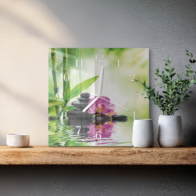 Glas ur Orkidé spa