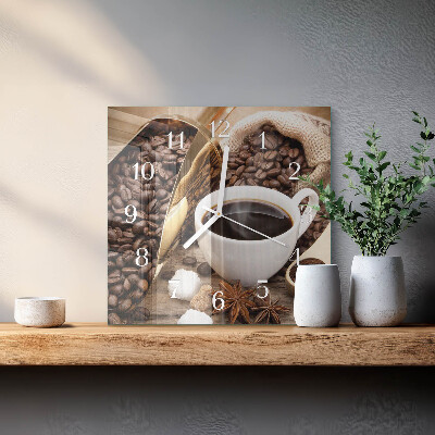 Firkantet vægur Kaffe