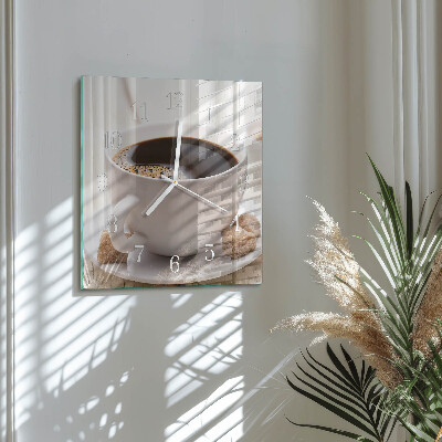 Firkantet vægur Kaffe