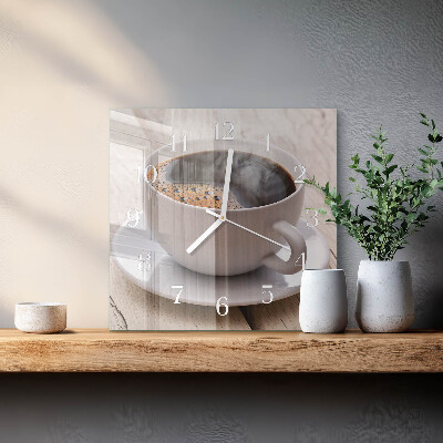Firkantet vægur Kaffe