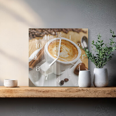 Firkantet vægur Kaffe
