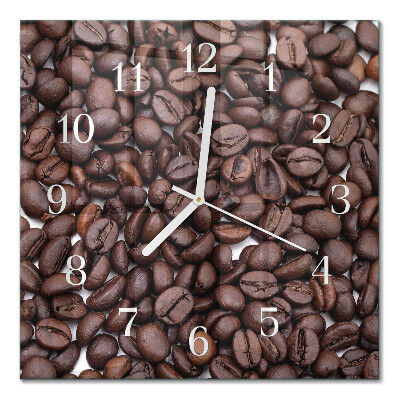 Firkantet vægur Kaffebønner