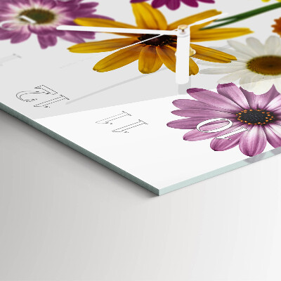 Firkantet vægur Blomster